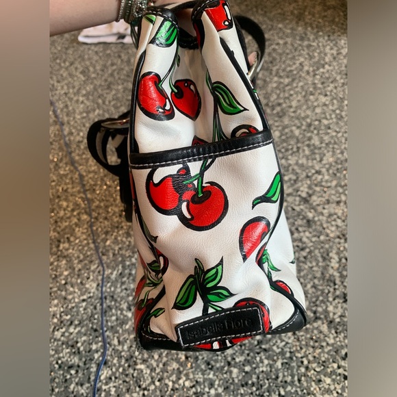 EUC Isabelle Fiore Checkered Cherry Leather Shoulder Bag - Picture 3 of 9